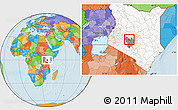 Political Location Map of KIENI WEST, highlighted country, highlighted grandparent region