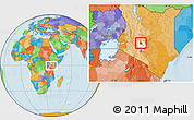 Political Location Map of KIENI WEST, highlighted grandparent region