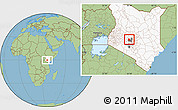 Savanna Style Location Map of KIENI WEST, highlighted country, highlighted parent region