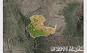 Satellite Map of KIENI WEST, darken, semi-desaturated