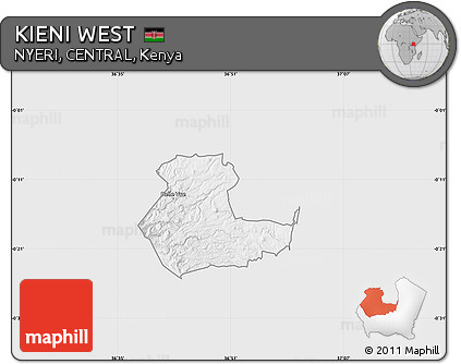 Silver Style Map of KIENI WEST, single color outside