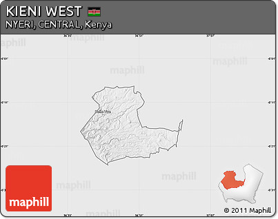 Silver Style Map of KIENI WEST, single color outside