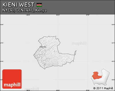 Silver Style Map of KIENI WEST, single color outside