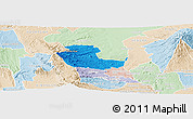 Political Panoramic Map of KIENI WEST, lighten