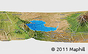 Political Panoramic Map of KIENI WEST, satellite outside