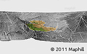 Satellite Panoramic Map of KIENI WEST, desaturated