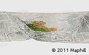 Satellite Panoramic Map of KIENI WEST, lighten, semi-desaturated