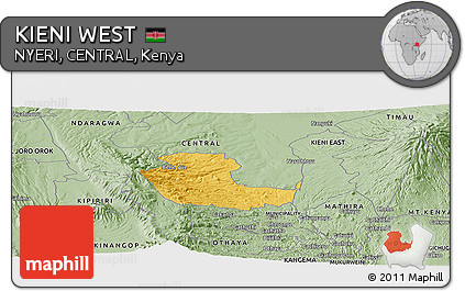Savanna Style Panoramic Map of KIENI WEST