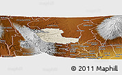 Shaded Relief Panoramic Map of KIENI WEST, physical outside
