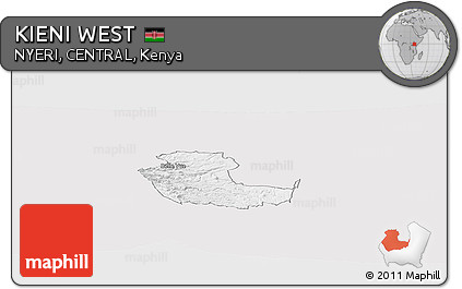 Silver Style Panoramic Map of KIENI WEST, single color outside