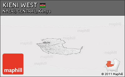 Silver Style Panoramic Map of KIENI WEST, single color outside