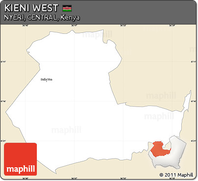 Classic Style Simple Map of KIENI WEST, single color outside