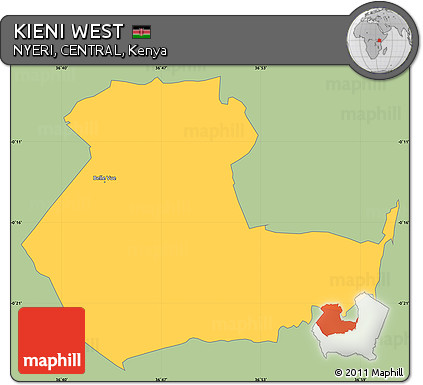 Savanna Style Simple Map of KIENI WEST, single color outside