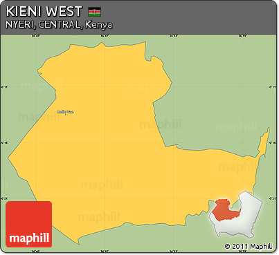 Savanna Style Simple Map of KIENI WEST, single color outside