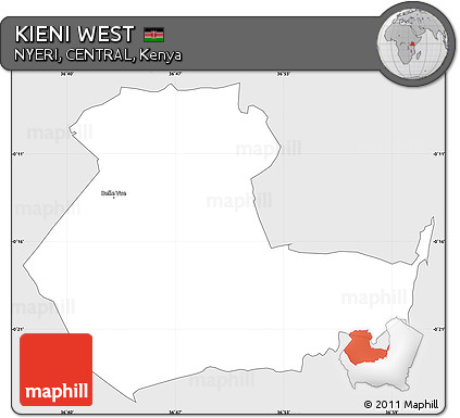 Silver Style Simple Map of KIENI WEST, single color outside