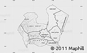 Silver Style Map of NYERI, single color outside