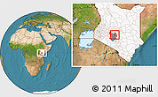 Satellite Location Map of MATHIRA, highlighted country, highlighted grandparent region
