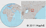 Gray Location Map of MT.KENYA FOREST/N.PARK, within the entire country