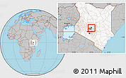 Gray Location Map of MT.KENYA FOREST/N.PARK, highlighted country, highlighted parent region