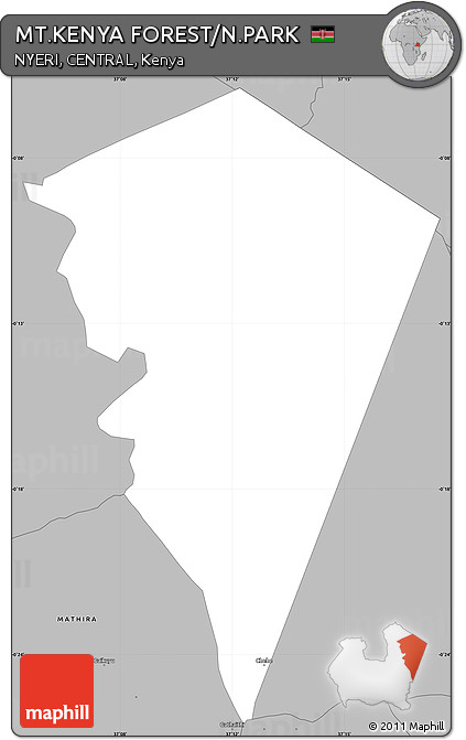 Gray Simple Map of MT.KENYA FOREST/N.PARK