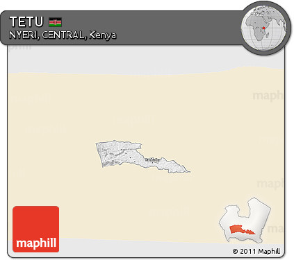 Classic Style 3D Map of TETU, single color outside