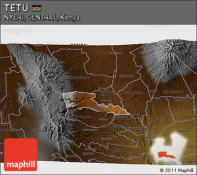 Physical 3D Map of TETU, darken