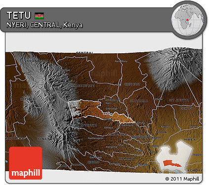 Physical 3D Map of TETU, darken