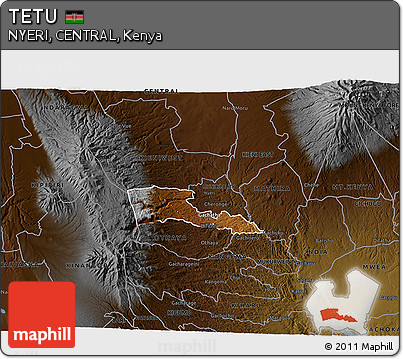 Physical 3D Map of TETU, darken