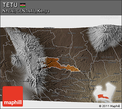 Physical 3D Map of TETU, darken, semi-desaturated