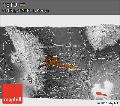 Physical 3D Map of TETU, desaturated
