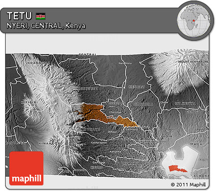 Physical 3D Map of TETU, desaturated