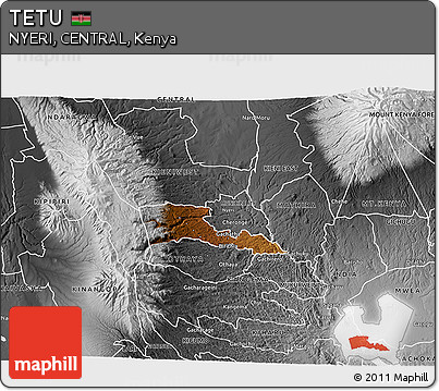 Physical 3D Map of TETU, desaturated