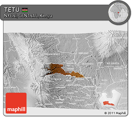 Physical 3D Map of TETU, lighten, desaturated