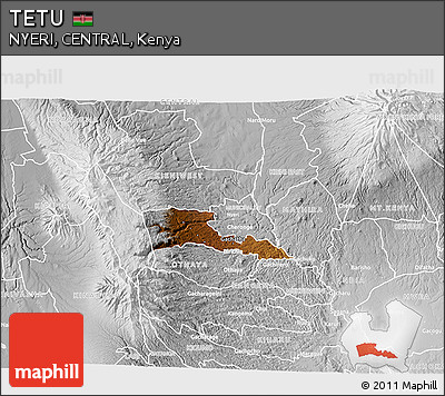 Physical 3D Map of TETU, lighten, desaturated