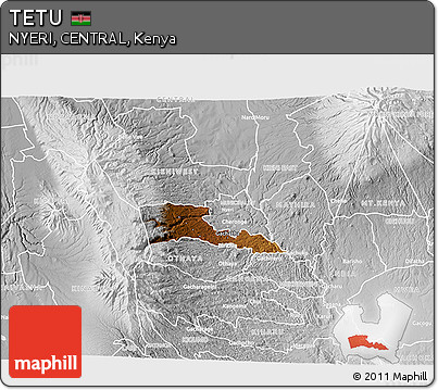 Physical 3D Map of TETU, lighten, desaturated