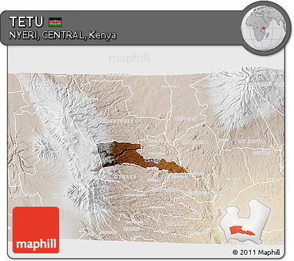 Physical 3D Map of TETU, lighten