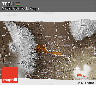 Physical 3D Map of TETU, semi-desaturated