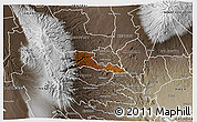 Physical 3D Map of TETU, semi-desaturated