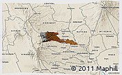 Physical 3D Map of TETU, shaded relief outside