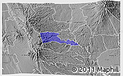 Political 3D Map of TETU, desaturated