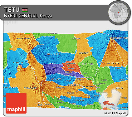 Political 3D Map of TETU