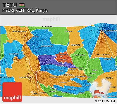 Political 3D Map of TETU