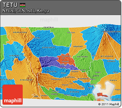 Political 3D Map of TETU