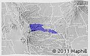 Political 3D Map of TETU, lighten, desaturated