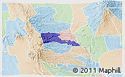 Political 3D Map of TETU, lighten