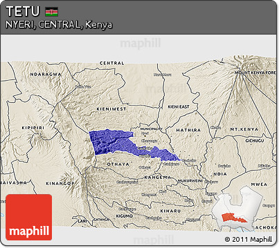 Political 3D Map of TETU, shaded relief outside