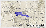 Political 3D Map of TETU, shaded relief outside