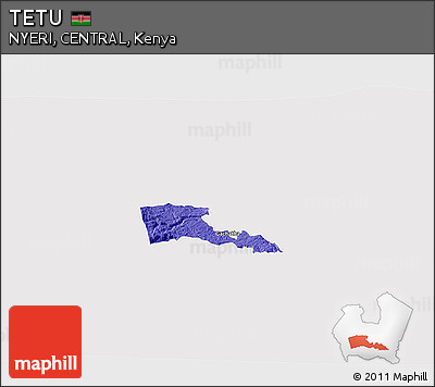Political 3D Map of TETU, single color outside