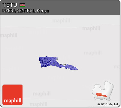 Political 3D Map of TETU, single color outside
