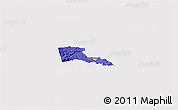 Political 3D Map of TETU, single color outside